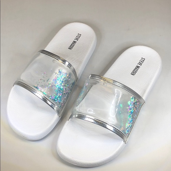 glitter slides steve madden
